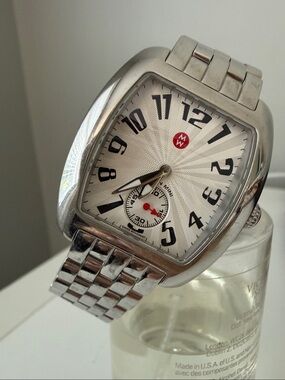 Michele Silver Stainless Steel White Dial Bracelet Watch